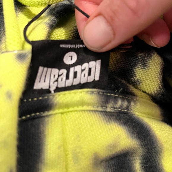 Billionaire Boys Clud IceCream BBC Stone 2022 Tie Dye Hoodie Mens BNWT Sz L - Picture 2 of 6